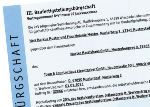 Muster einer Baufertigstellungsbürgschaft